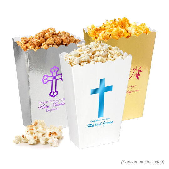 Personalized Mini Popcorn Boxes for Baptisms